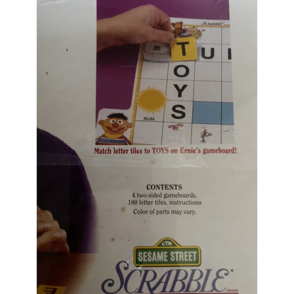 Sesame Street Kids Scrabble Game by Milton Bradley 1992 Vintage Game New Sealed - Picture 9 of 11